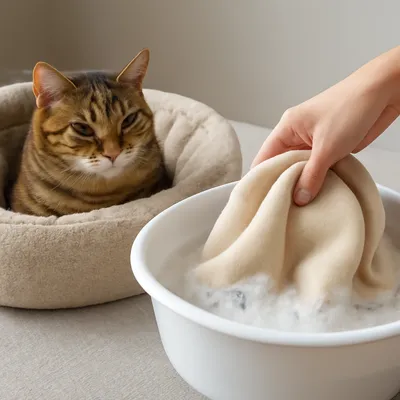 猫のベッドや毛布の臭い取る洗濯方法は?